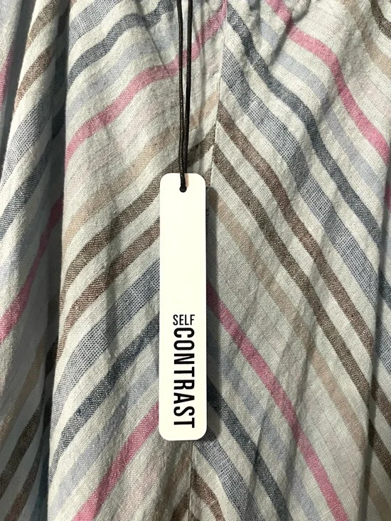 Self Contrast Sun Washed Striped Maxi Dress M NWT Tiered Blue Pink Boho Tall - Picture 6 of 8